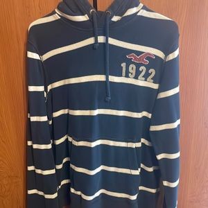 Hollister Hoodie Navy Blue/White Size S